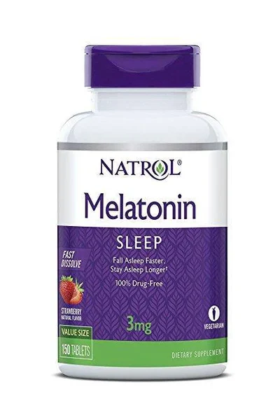 Melatonina 3 mg Fast Dissolve - Natrol - 150 Comprimidos de Morango